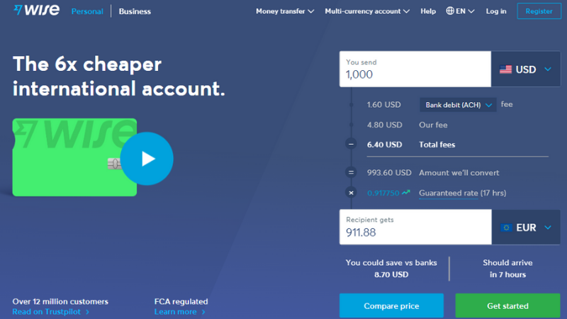 TransferWise website