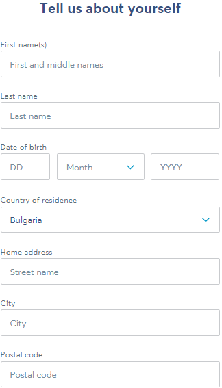 Wise personal Profile registration