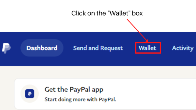 Click on the Wallet box